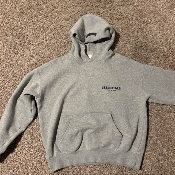 Essentials Heather Gray Hoodie - Picture 3 of 6